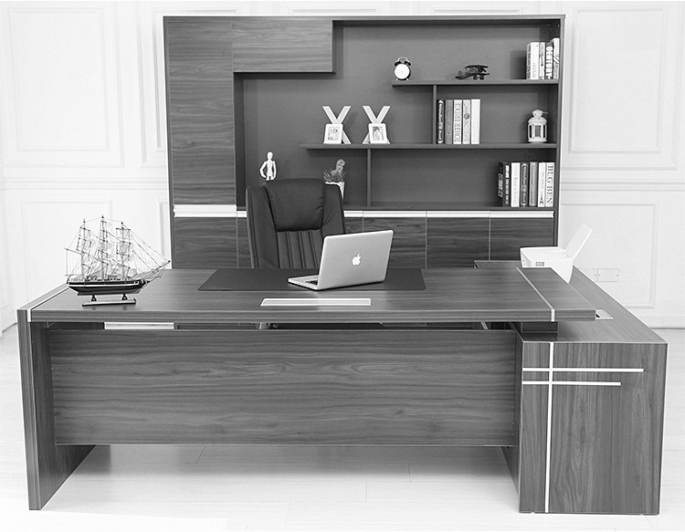 油漆老板桌大班臺 實木貼皮經(jīng)理辦公桌